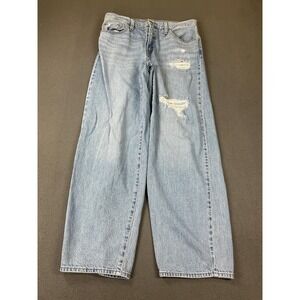 Levi's Baggy Dad Jeans Womens W28 L30 Light Wash High‎ Rise Wide Leg Distressed